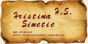 Hristina Simetić vizit kartica